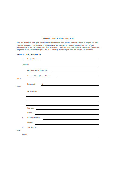 simple property information form