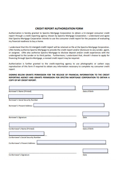 business credit report authorization form 