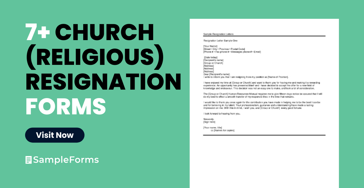 church religious resignation form