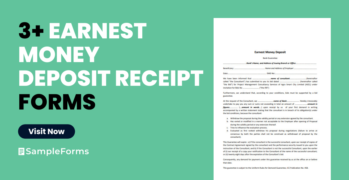 earnest money deposit receipt form