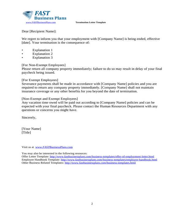 Letter Of Employment Termination from images.sampleforms.com