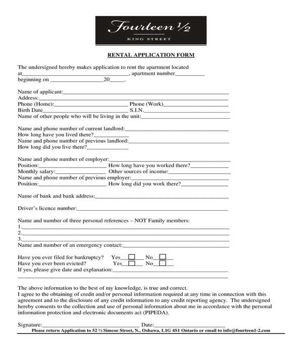 Printable Apartment Application