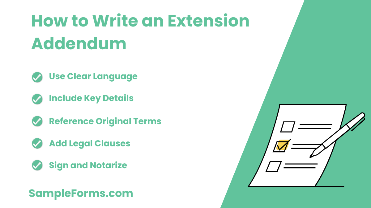 how to write an extension addendum