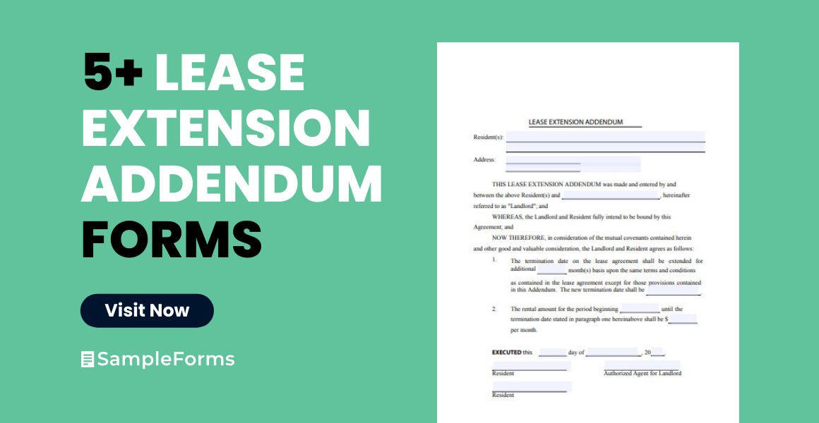 lease extension addendum form