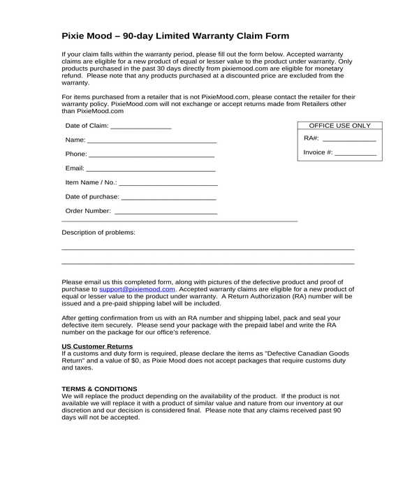 Choice Home Warranty Claim Reimbursement Form