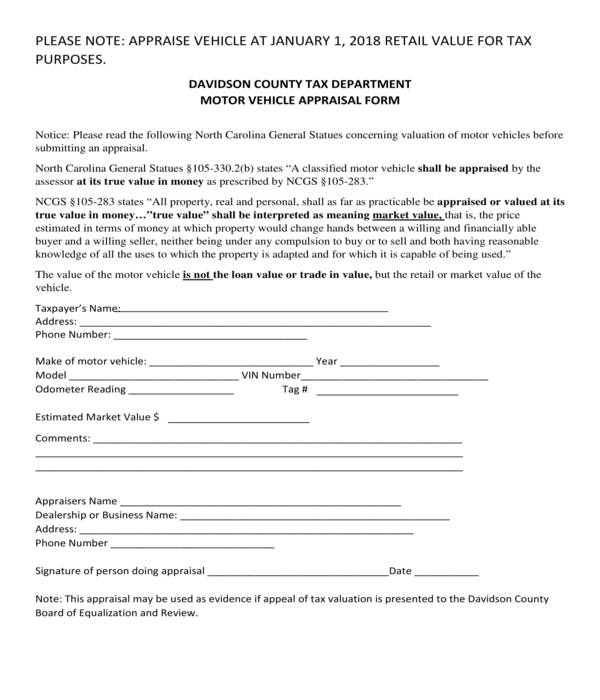 free-5-printable-vehicle-appraisal-forms-in-pdf