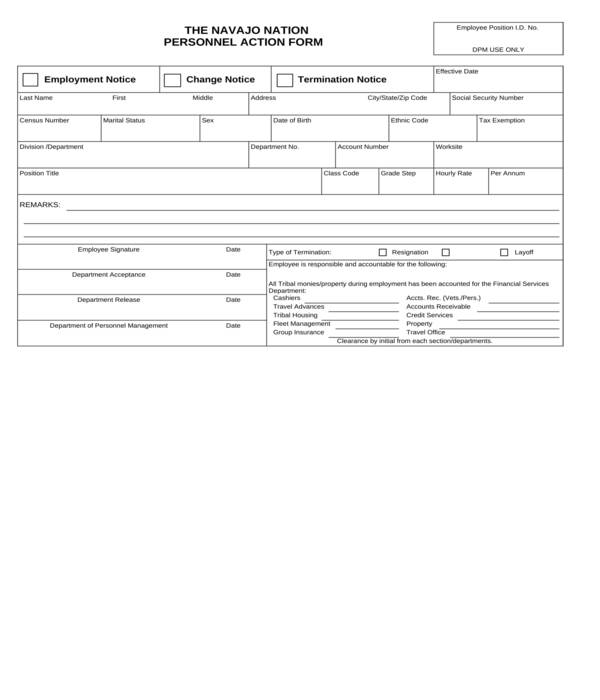 personnel action form sample