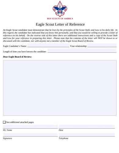 Eagle Scout Recommendation Letter Template