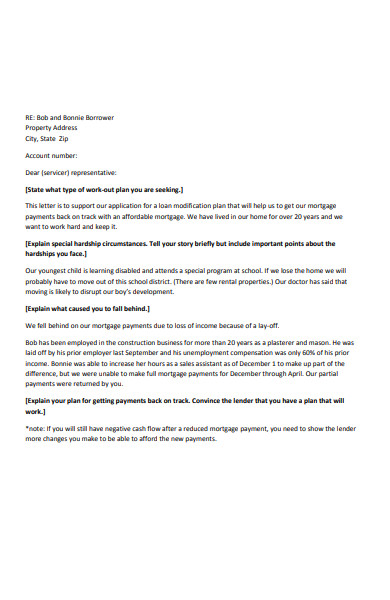 mortgage hardship letter template