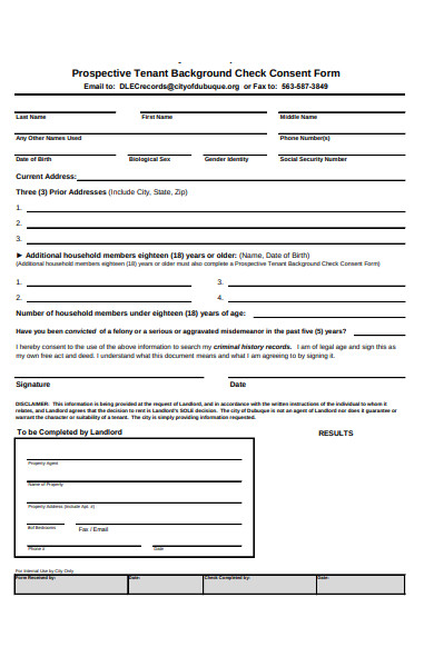 FREE 4+ Landlord Background Check Sample Forms in PDF | MS Word