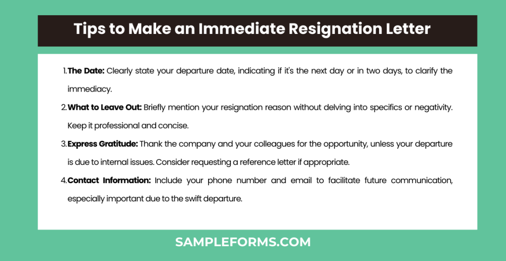 tips to make an immediate resignation letter 1024x530