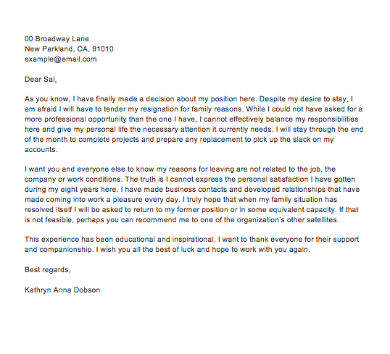 FREE 11+ Professional Job Resignation Letters in PDF| MS Word