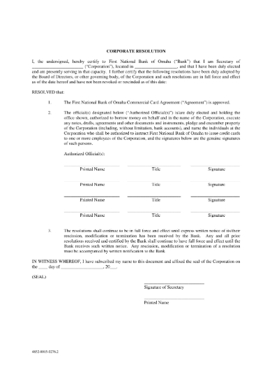 FREE 5 Corporate Resolution Forms In PDF MS Word