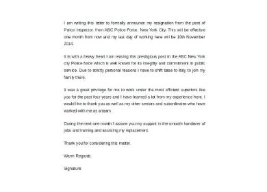 simple resignation letter samples captivating sample format for personal reasons job handover template timeline templates google report speciali converted pdf