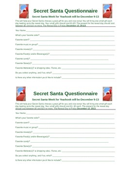 FREE 5+ Secret Santa Questionnaire for Adults in PDF
