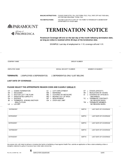 termination form 1 1