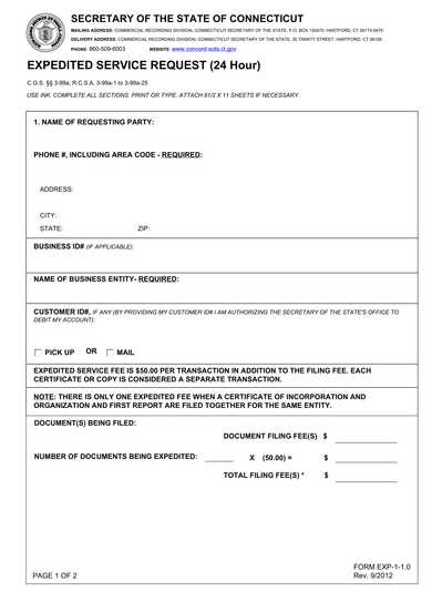 24 hour expedited service request form