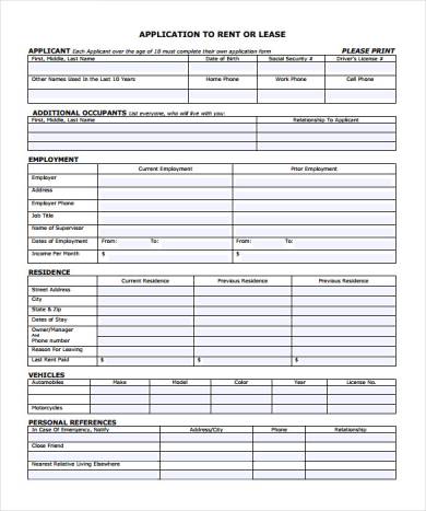 application for leasing form