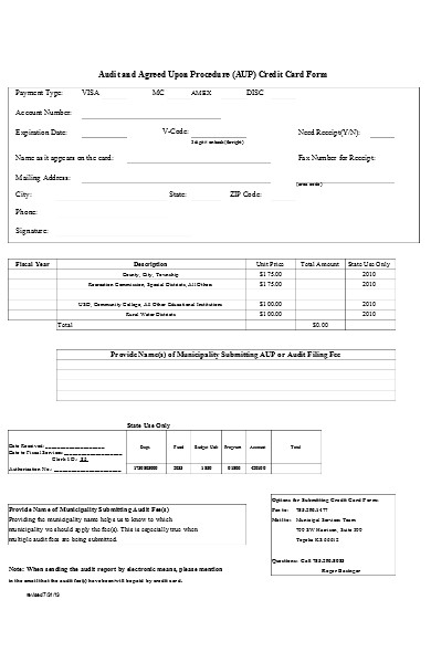 audit credit report form