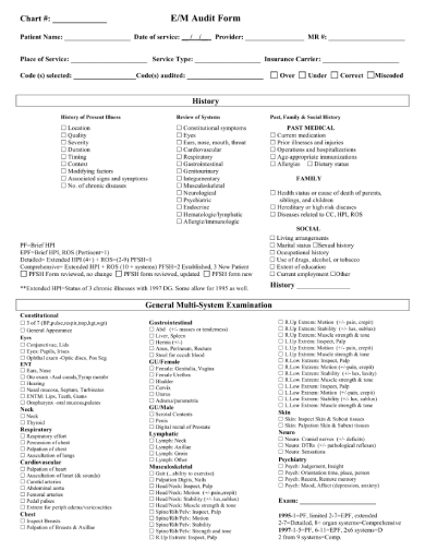 Medical Chart Audit Tool Template from images.sampleforms.com