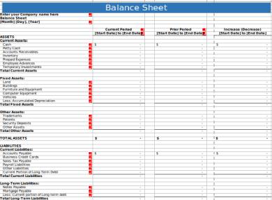 FREE 12+ Balance Sheet Form Samples, PDF, MS Word, Google Docs, Excel