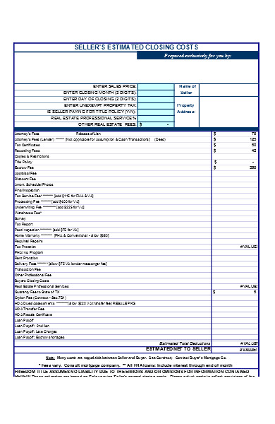 buyer net sheet information form