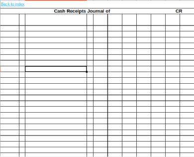cash receipts journal form sample