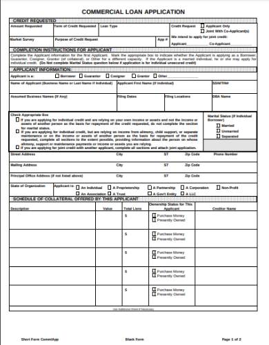 commercial loan application form