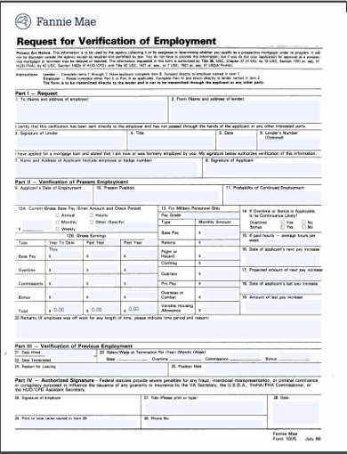 employee verification request form