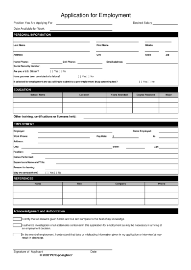employment application form 1 1