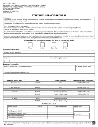 fillable expedited service request form