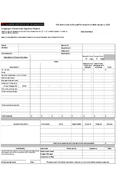 general employee expense report