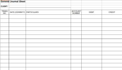 general journal template excel