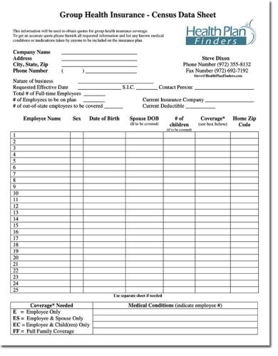 group health insurance quote form