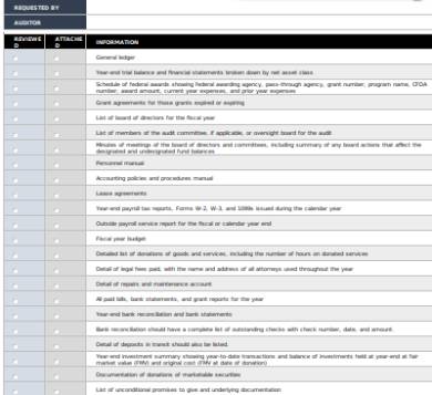 internal audit checklist form template