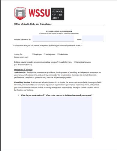 internal audit request form