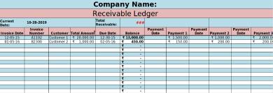 ledger template for accounts receivable form