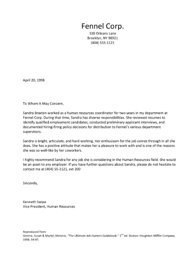 Sample Of Recommendation Letter For Employment Pdf Classles Democracy