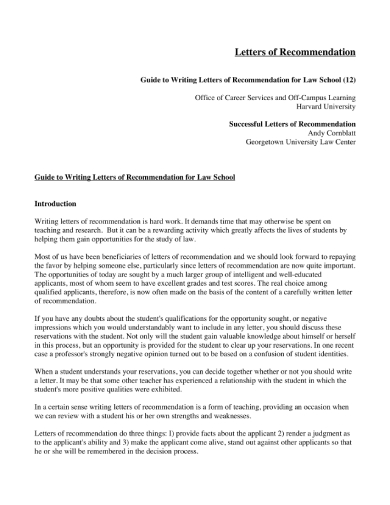 letters of recommendation 1 1