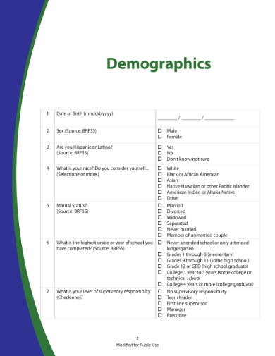 Demographic Questionnaire Template Word prntbl