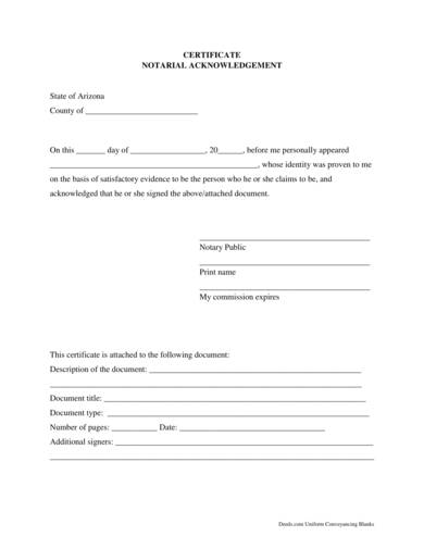 FREE 7 Notary Acknowledgment Forms In PDF