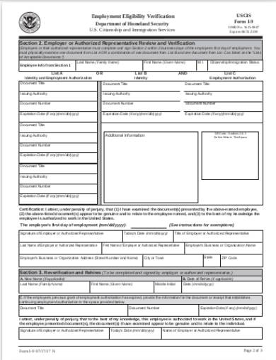 FREE 4+ Employment Eligibility Verification Forms in PDF