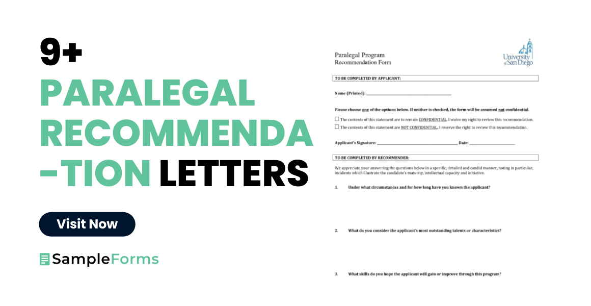 paralegal recommendation letter