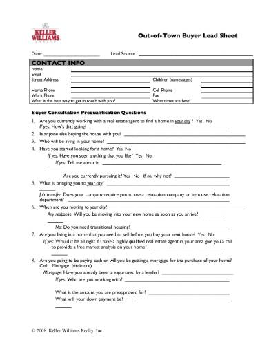 real estate buyer lead form