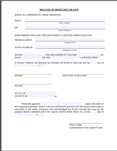 real estate lien release form