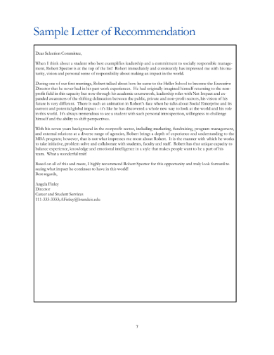 Format Of Recommendation Letter For Mba 1871