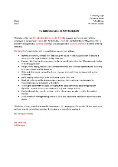 Free 4 Character Reference For Immigration Recommendation Letters In Pdf