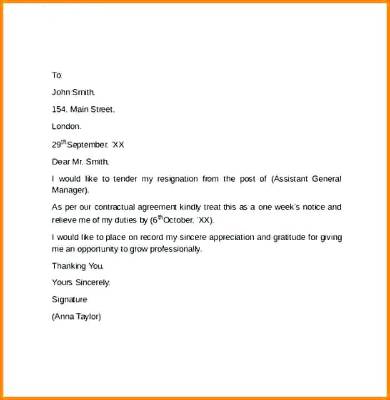 2 Weeks Notice Letter Format from images.sampleforms.com