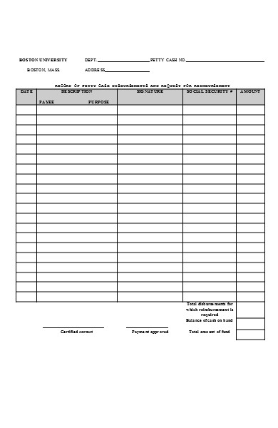 FREE 9+ Petty Cash Log Samples in PDF | MS Word | Excel