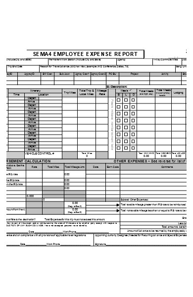 FREE 7+ Employee Expense Report Samples in PDF | MS Word | Excel